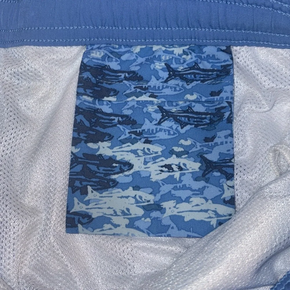 Vineyard Vines Printed Chappy Trunks Size 7 Blue Fish Camo Bimini - Picture 9 of 12